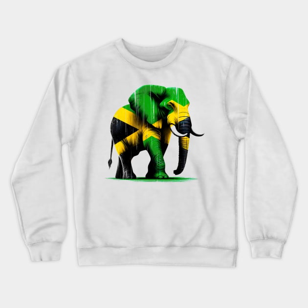 Jamaican Jungle Vibes: Reggae Elephant Art T-shirt Crewneck Sweatshirt by Klimek Prints